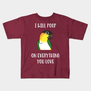 black headed caique will poop on everythong you love Kids T-Shirt